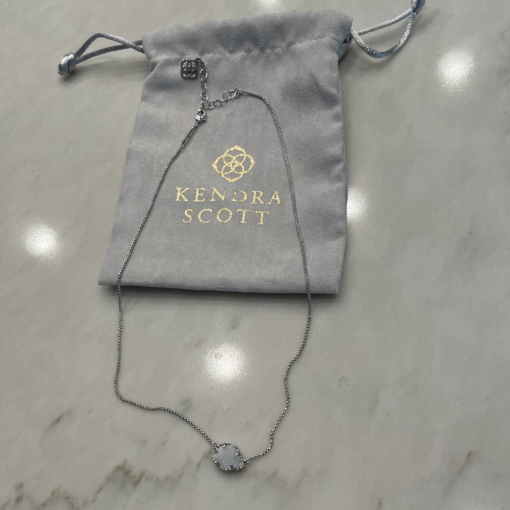 Kendra Scott Tess White Druzy Necklace